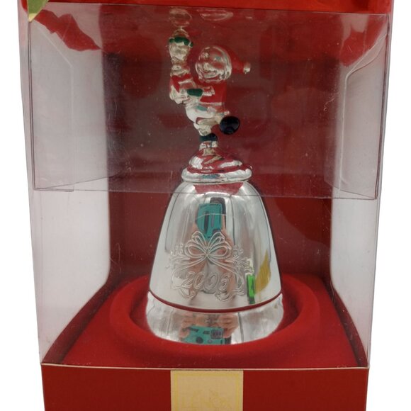 2006 Lenox Disney Christmas Bell Winnie the Pooh Santa Silver Plated Holiday - Picture 15 of 16